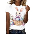 thumbnail image 2 of VKOYWKM Happy Easter T-Shirts for Women Cute Bunny Rabbit Eggs Graphic Tees Summer Tops Holiday Crew Neck Casual Short Sleeve T Shirts Loose Fit Easter Tshirt Shirts, 2 of 5
