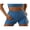 Blue Pant, variant on Gureui Women's Two Pieces Clothes Outfit, Strap Sleeveless Printed Knitted Crop Tank Tops + Elastic Shorts