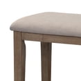 thumbnail image 3 of Rectangular Style Wooden Bench with Fabric Upholstered Seat,Brown and Beige- Saltoro Sherpi, 3 of 5