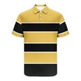 thumbnail image 4 of Hvot&aat Men's Striped Color Block Tops Classic Slim Fit Polo Shirts Casual Short Sleeve Pullover, 4 of 4