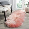 thumbnail image 2 of SAFAVIEH Sheep Skin Tiana Sheep Skin Area Rug, Solid Pink, 3' x 5' Specialty, 2 of 5
