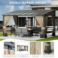thumbnail image 4 of ASJMR 10x14FT Wall Mounted Gazebo with Polycarbonate Roof,Metal Frame Lean to Gazebo With Double Curtains for Garden Lawn Backyard Deck,Sand, 4 of 9