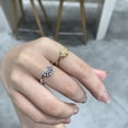 thumbnail image 4 of Anillos de compromiso para mujer, sortija de Luna y Sol Azul celeste brillante, banda para el dedo apilable, novedad de 2023, 4 of 4