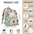 thumbnail image 6 of Colorful Chicken Pattern Student Backpack – Retro Farm Animal Design with Rooster, Hen, Eggs, Cluck, and Watercolor Floral Nature Art, 6 of 6