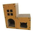 thumbnail image 2 of Casa rascadora de cartón para gatos, casa para gatitos, escondite elástico, cama rascadora para escalar, centro de actividades de juego para animales, 2 of 8