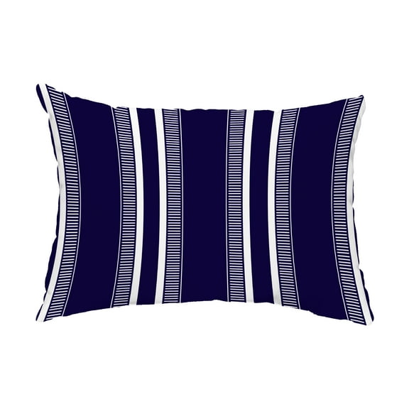 Simply Daisy, 14" x 20" Dashing Stripe Blue Decorative Stripe Outdoor Pillow
