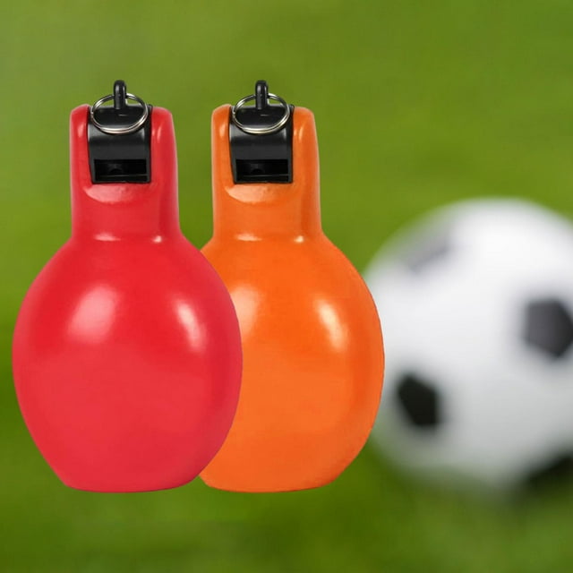 2 Piezas Silbatos para Apretar Manuales Shamjiam Silbato de Entrenador Manual Naranja y Rojo