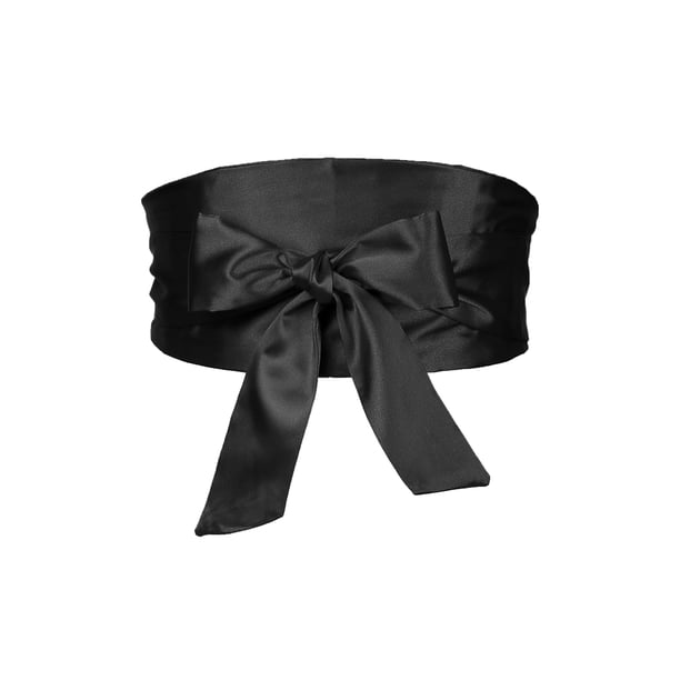 Cinturón Obi de satén para mujeres de tallas grandes, cinturón de lazo ancho para cintura para vestido nupcial 22.83-41.73" negro