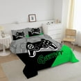 thumbnail image 2 of Gaming Comforter for Kids Boys Teens Video Game Bedding Set Gamer Comforter Gamepad Comforter Set Queen Size Green Black Gray 3 Pieces, 2 of 4