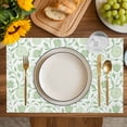thumbnail image 4 of Green Flowers Placemats Set of 6, Pastoral Farmhouse Botanical Floral Placemats for Dining Table, Place Mats for Kitchen Tabletop, Waterproof Wipeable Dining Table Mats Set, 4 of 9