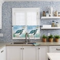thumbnail image 4 of 3-Piece Kitchen Curtains and Valances Set Sea Turles Starfish Rod Pocket Soft Kitchen Curtain Set Washable Kitchen Window Curtains Set Ocean Seaweed Blue, 4 of 6