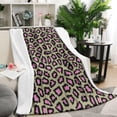 thumbnail image 2 of Flannel Fleece Leopard Print Throw Blanket - Soft, Cozy & Lightweight, Bed Blanket Accent for Couch and Room Decor, 50x60 inches, 2 of 5