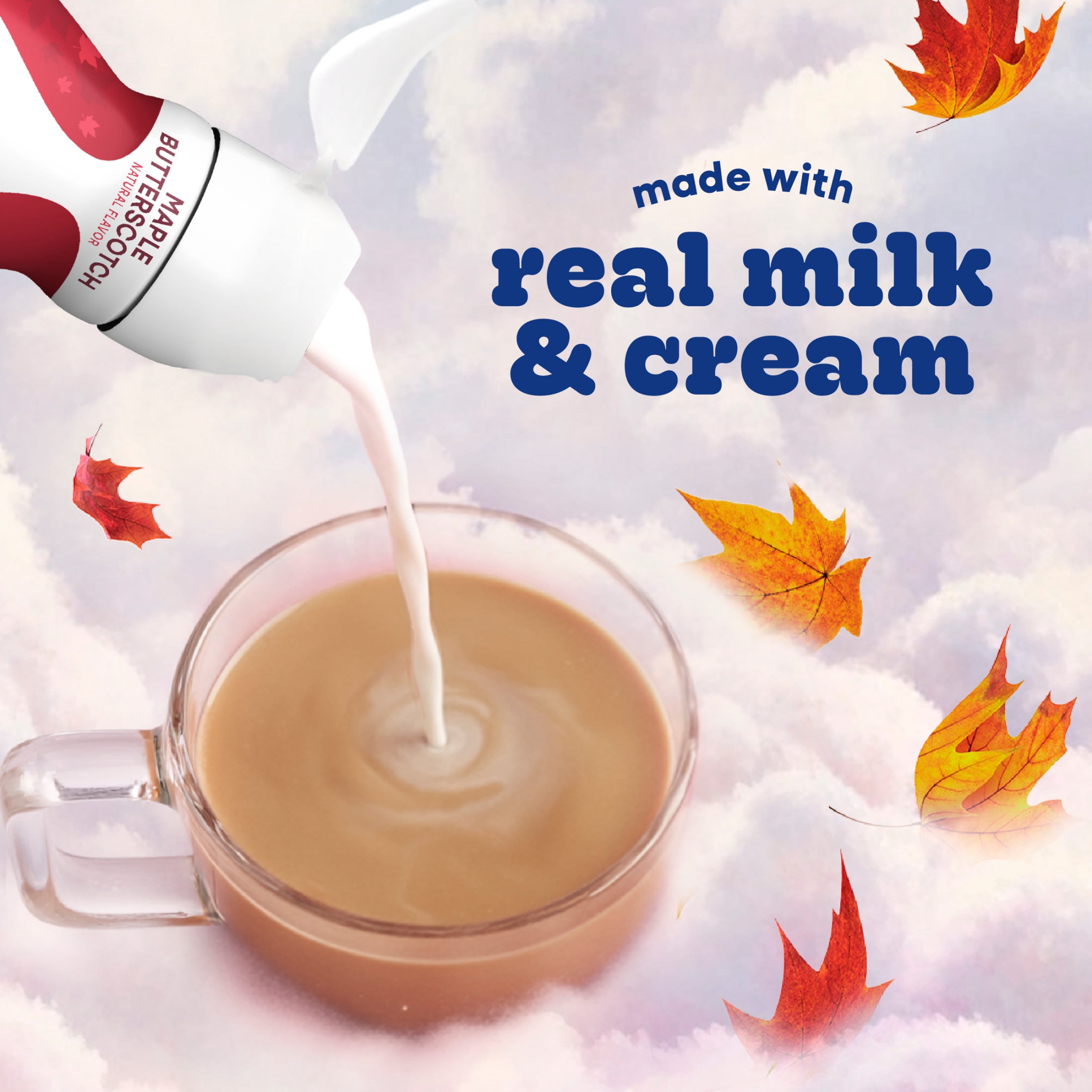 natural bliss Maple Butterscotch Flavored Creamer, Gluten Free Creamer for Hot & Iced Fall Drinks 32 fl oz