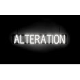 thumbnail image 1 of SpellBrite ALTERATION LED Sign for Business. 36.0" x 6.3" White ALTERATION Sign Has Neon Sign Look With Energy Efficient LED Light Source. Visible from 500+ Feet, 8 Animation Settings., 1 of 4