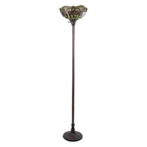 CHLOE Lighting EMPRESS Dragonfly Tiffany-style Dark Bronze 1 Light Torchiere Lamp 14" Wide