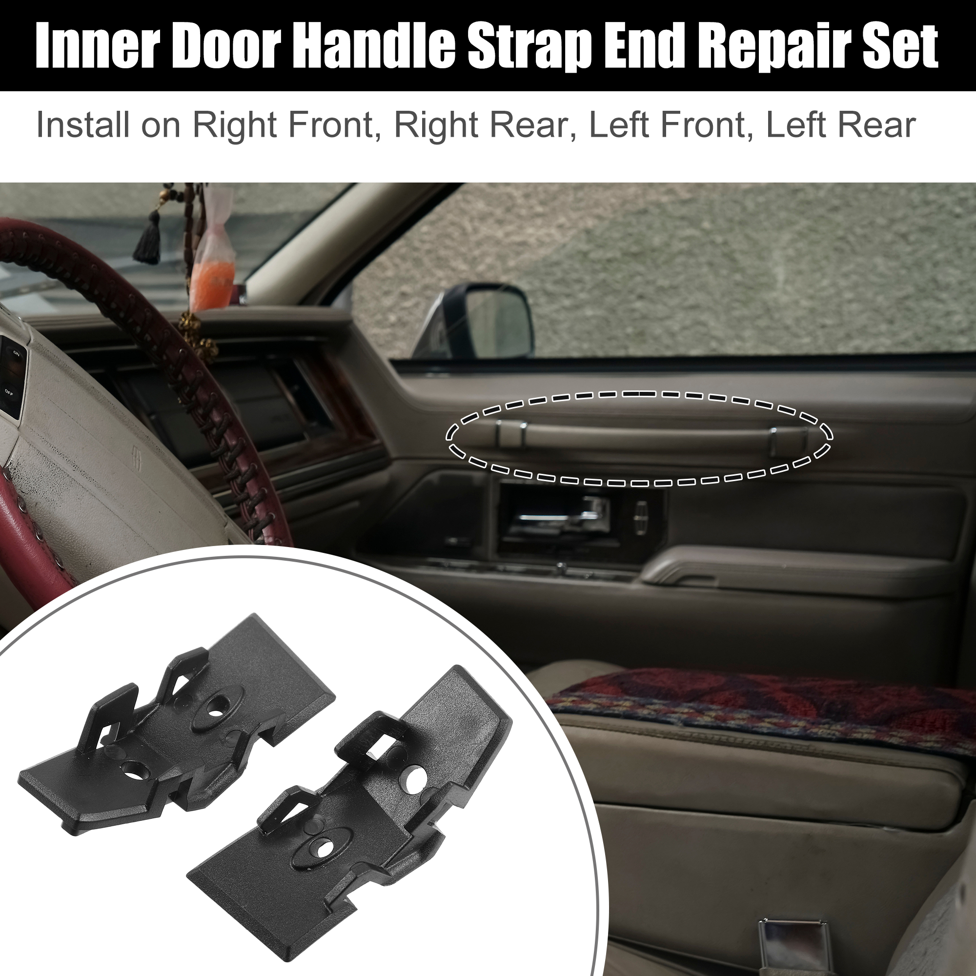 Unique Bargains 4 Pcs Car Door Pull Strap Repair Kit for Lincoln Town Car 2003-2008