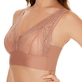 thumbnail image 2 of B91xZ Women's Plus Size Unlined Underwire Bra Bounce Control Wirefree Bra Plus Size Support Workout Bra,Rose Gold XL, 2 of 3