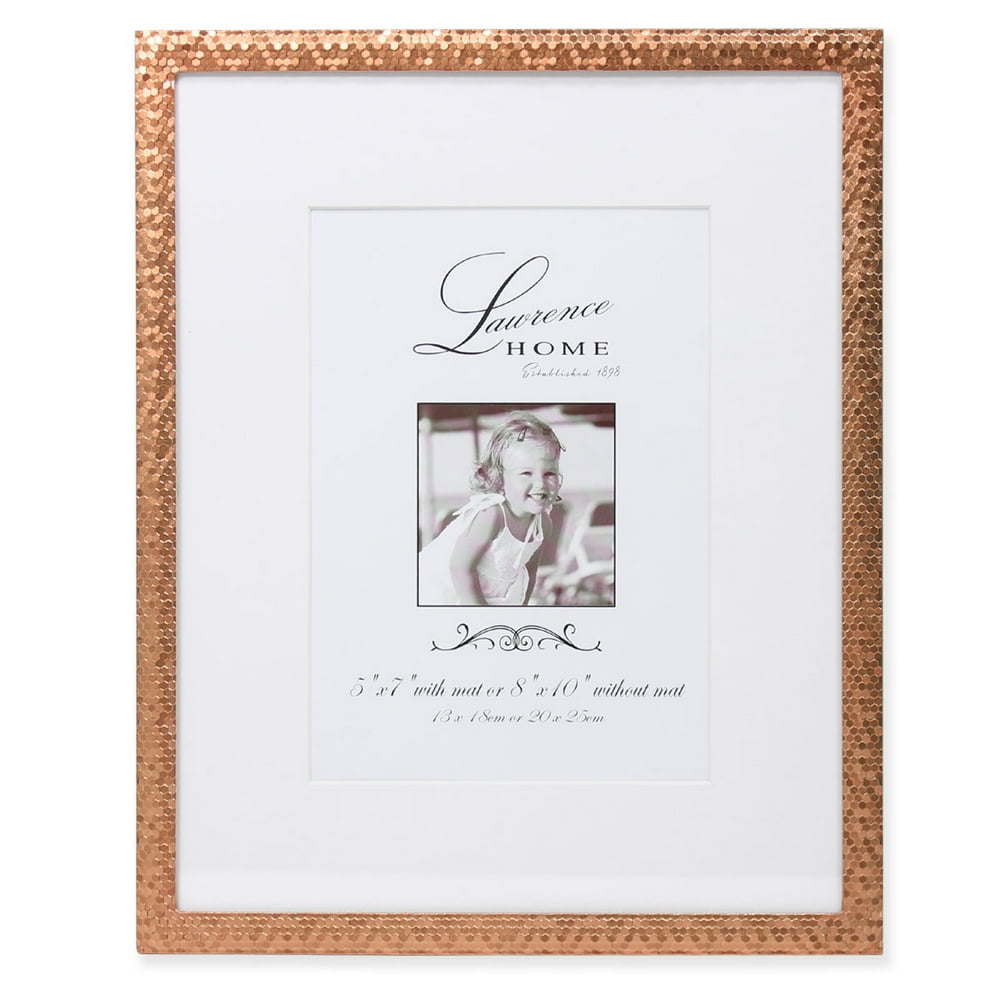8x10 Rose Gold Shimmer Metal Matted for 5x7 Picture Frame