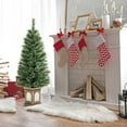 thumbnail image 2 of Costway 1 PCS 4 FT Pre-Lit Potted Christmas Tree Pine Needles 3 Dynamic Modes Remote Control, 2 of 10