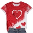 thumbnail image 4 of Camiseta holgada de manga corta con cuello redondo y estampado informal para el Día de San Valentín a la moda para mujer Pompotops hfajkhk126791, 4 of 5