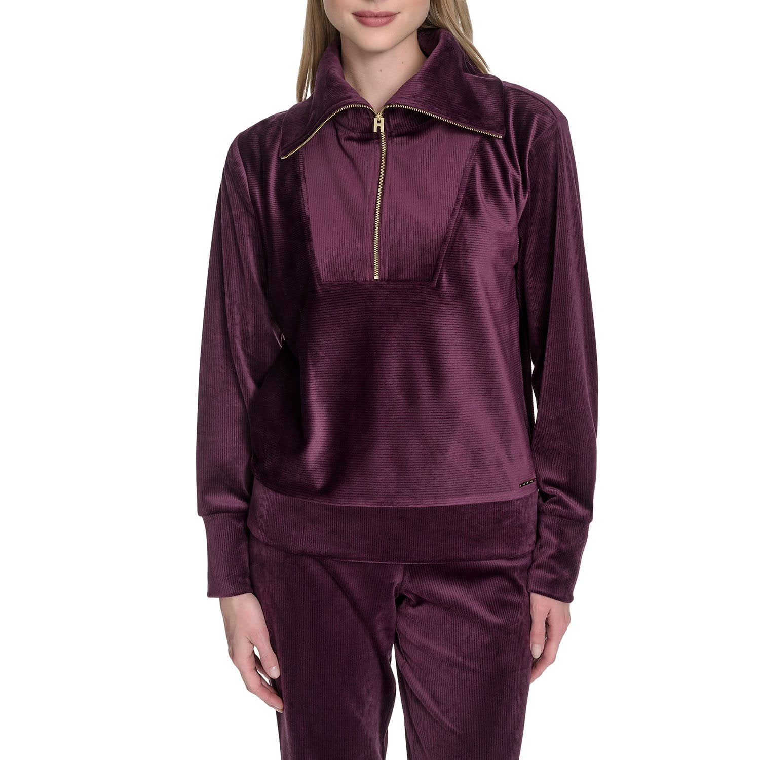 Halston Women's Velour Quarter-Zip Pullover - Samsclub.com