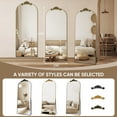 thumbnail image 7 of Antok 64"x21" Vintage Arched Full-Length Mirror with Carved Metal Frame, Baroque-Style, Bronze, 7 of 7