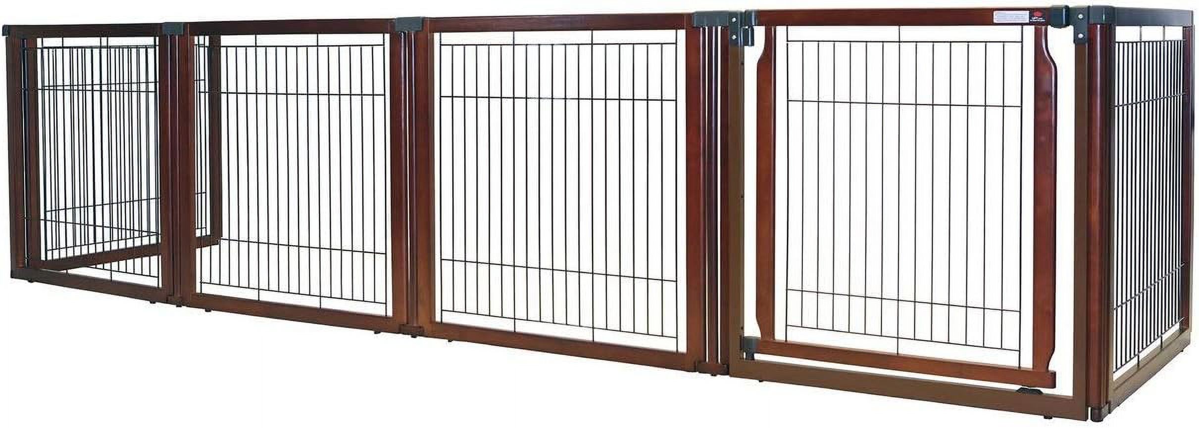 Richell Convertible Elite Dog Gate, Cherry Brown, 135.80"L x 29.10"W x 31.50"H