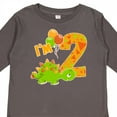 thumbnail image 4 of Inktastic Happy Dinosaur Second Birthday-green Boys or Girls Long Sleeve Toddler T-Shirt, 4 of 5