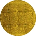 thumbnail image 1 of Ahgly Company Indoor Round Oriental Yellow Industrial Area Rugs, 3' Round, 1 of 4
