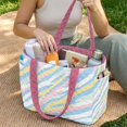 thumbnail image 2 of Pzuqiu Colorful Zebra Large Capacity Quilted Tote Bag for Women Vintage Casual Puffer Tote Work School Short Travel Everyday Carry Bag Lightweight for Daily Outfit Matching, 2 of 7