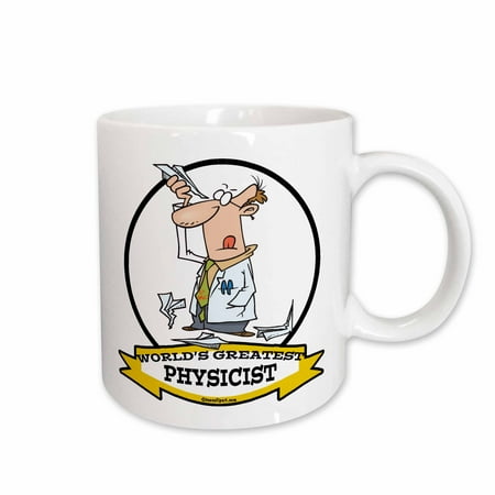 

3dRose Funny Worlds Greatest Physicist Occupation Job Cartoon Ceramic Mug 15-ounce