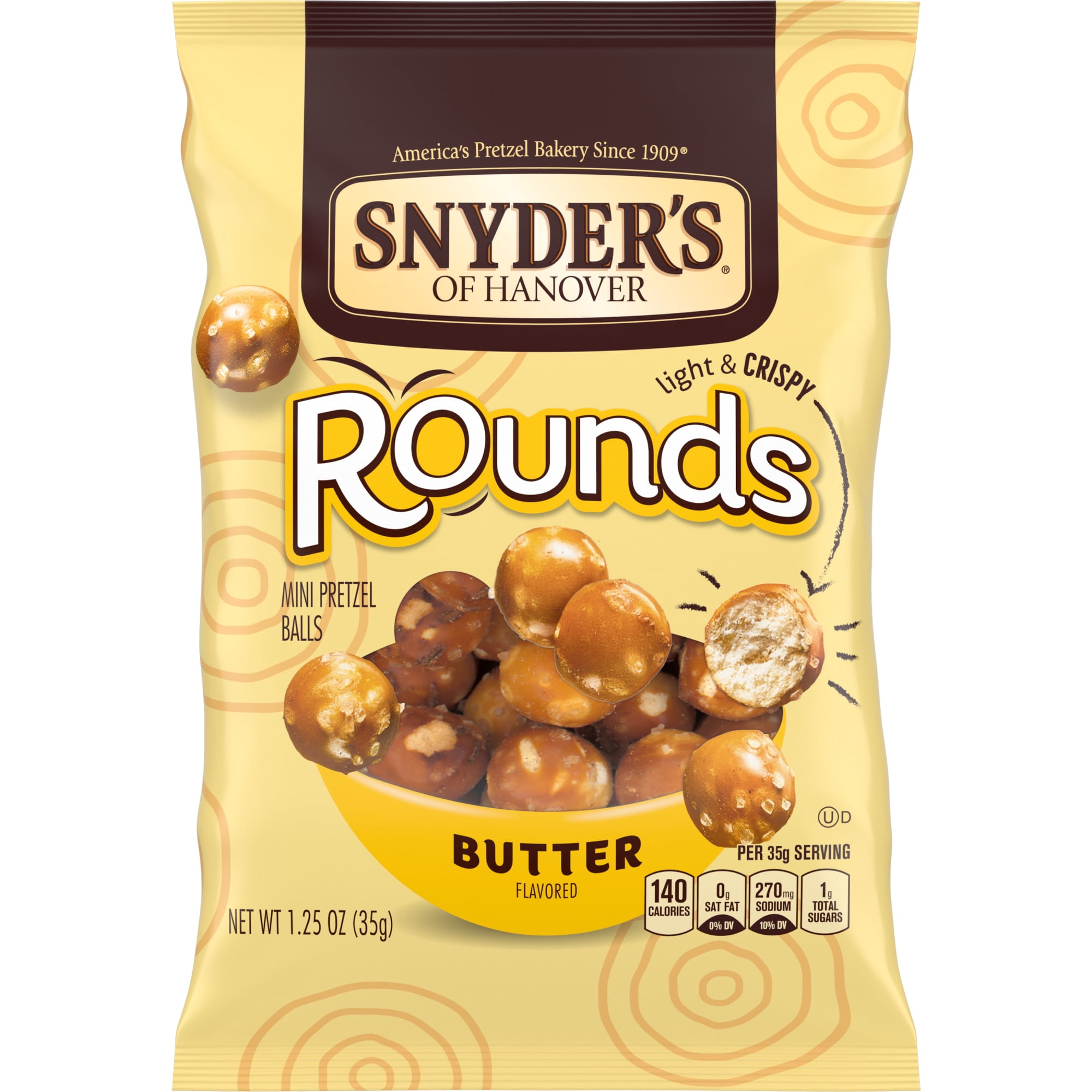 Snyder's of Hanover Pretzels, Rounds, Butter, 1.25 oz