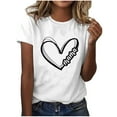 thumbnail image 2 of Camisetas de Manga Corta para las Mujeres Impreso Cuello Redondo Suelto Camiseta, Casual Cuatro Estaciones Blusa para el Hogar, 2 of 4