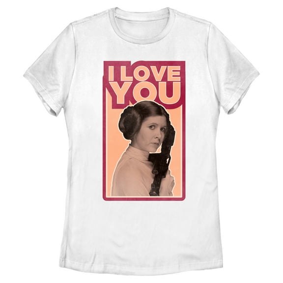 Women's Star Wars Princess Leia Quote I Love You  Graphic Tee White X Large