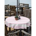 thumbnail image 3 of Outdoor Tablecloth with Umbrella Hole Zipper Pink Striped Round Tablecloth 54" Waterproof Outside Table Cloth Modern Simple Abstract Stripes Lines Patio Table Cover Tablecloths for Picnic Party, 3 of 8