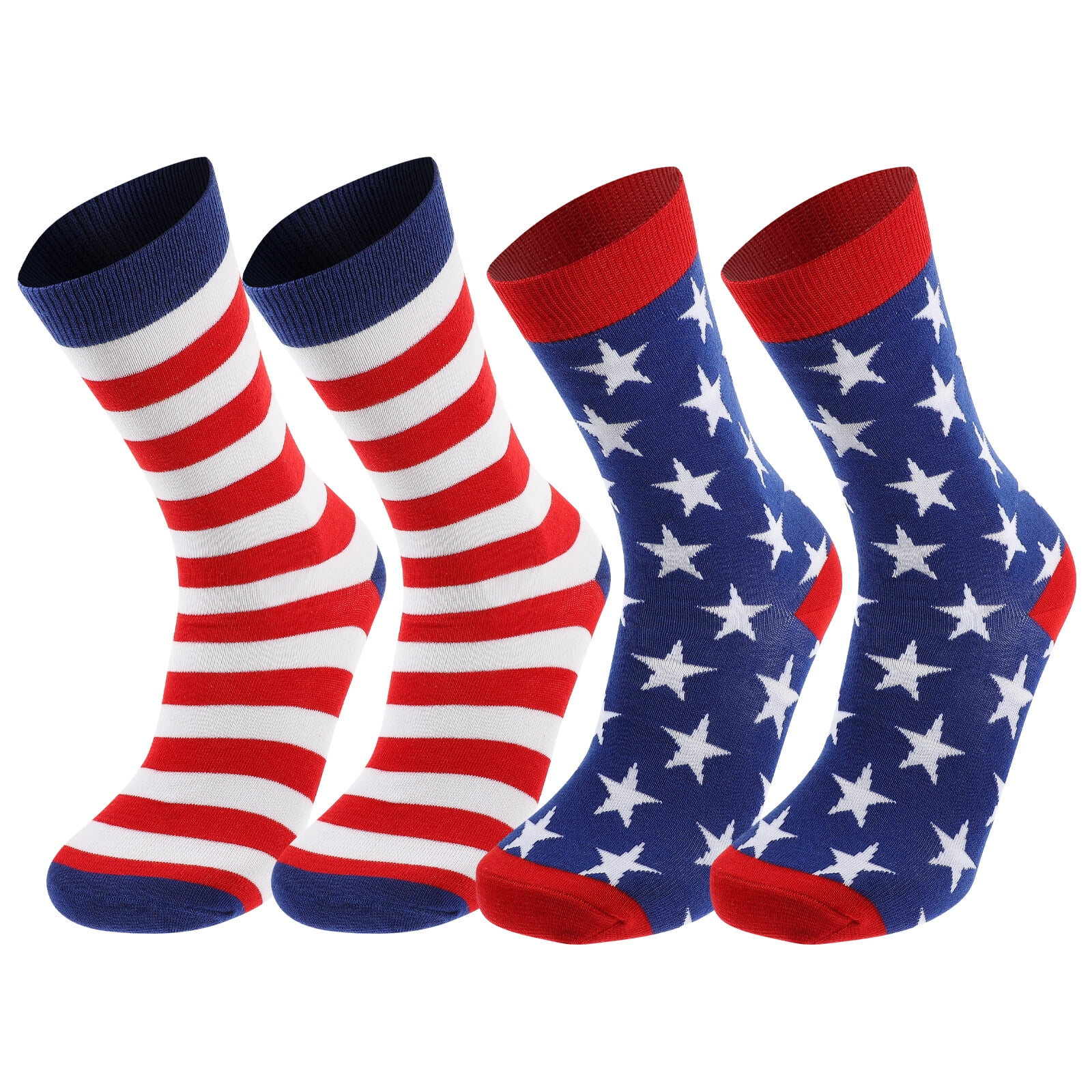 2 Pairs American Flag Socks Middle Tube Socks Independence Day Socks