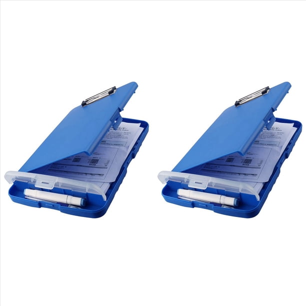 2X Portapapeles Organizadores con Portapapeles con Almacenamiento Portapapeles de Enfermería Carpeta de Archivos Plegable Portapapeles de Plástico (Azul)