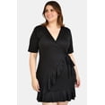 thumbnail image 1 of Vestido escote cruzado Roman Fashion Tallas Extras 4266 Negro 36, 1 of 6