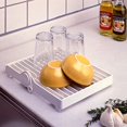 thumbnail image 3 of Dish Drying Rack Plastic 12 Slots Folding Dish Drying Drainer Plate Rack Organizer White, 3 of 7