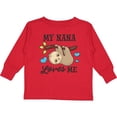 thumbnail image 3 of Inktastic My Nana Loves Me with Sloth and Hearts Boys or Girls Long Sleeve Toddler T-Shirt, 3 of 5
