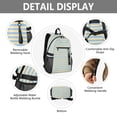 thumbnail image 4 of JIALIOU 14" Laptop Backpack Waterproof Airline Approved Stylish Casual Daypack for Travel Business College Work, Yellow Blue Stripe, 4 of 8
