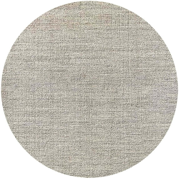 Ahgly Company Indoor Round Mid-Century Modern White Gold Solid Area Rugs, 7' Round