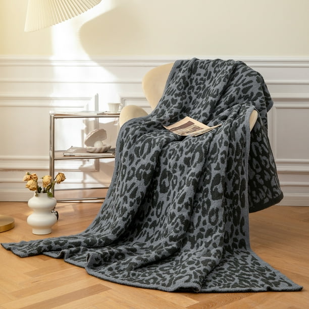 MH MYLUNE HOME Leopard Throw Blanket for Couch Bed Sofa Decorative