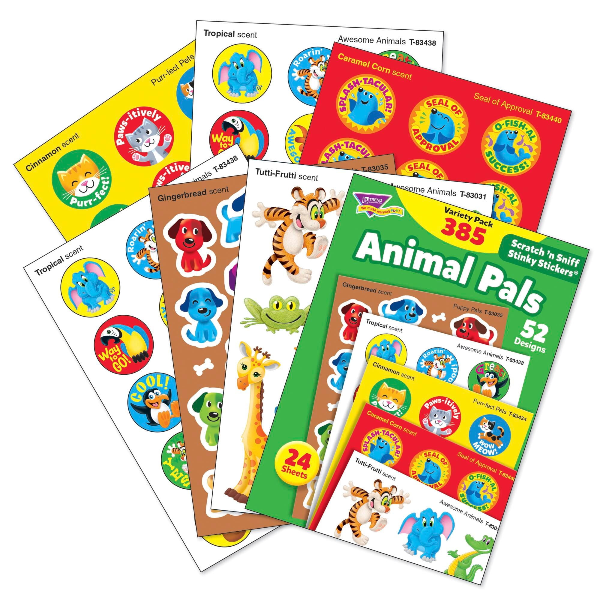 TREND Animal Pals Stinky Stickers Variety Pack, 385 ct.