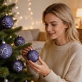 thumbnail image 4 of Eolstice Set of 12 Christmas Hanging Ornaments, 3.15 Inch Antique Ball Decoration, Boxed Vintage Holiday Tree Decor for Indoor Home Display, 4 of 5