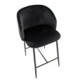 thumbnail image 4 of LumiSource Black Metal, Black Velvet Fran 26" Fixed-Height Counter Stool - Set of 2, 4 of 9