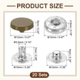 thumbnail image 2 of 20 Set Snap Fasteners, 12mm #633 Zinc Alloy Press Studs Buttons, Light Brown, 2 of 6