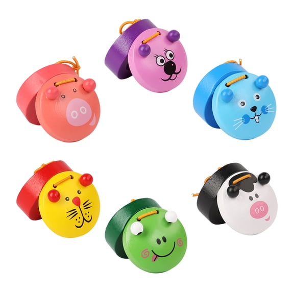Wooden Clapper Castanets Musical Instrument Educational Percussion Rhythm Castanets Musical Clap Board for Kids Adults