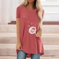 thumbnail image 3 of Tops for Women Casual Summer Short Sleeve Loose Solid Tunic Tees Blouses Dressy Casual Soft Comfy Basic T Shirts Tops, 3 of 4