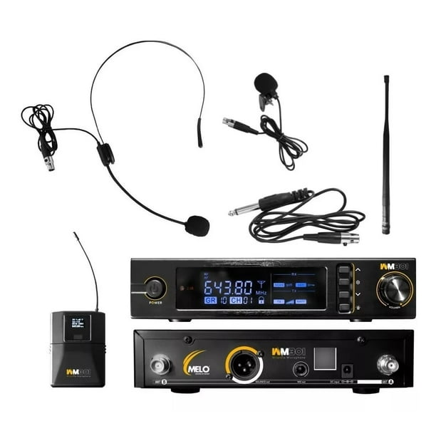Micrófono Melo WM301 inalambrico lavalier diadema instrumento